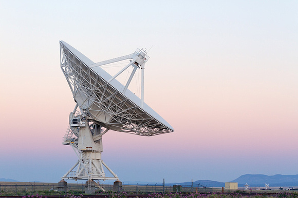 Radio Telescope at Sunrise