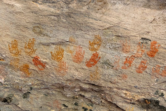 Handprint Pictographs in Cave Springs