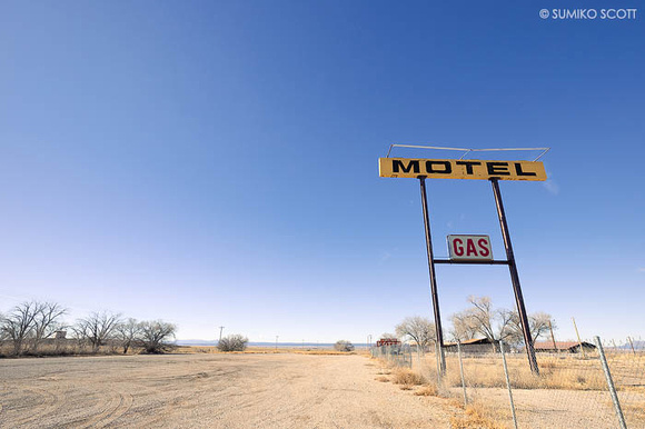 Abandoned Motel and Gas Sign